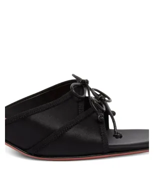 Amina Muaddi Eleonora bow silk sandals - Black - サムネイル5