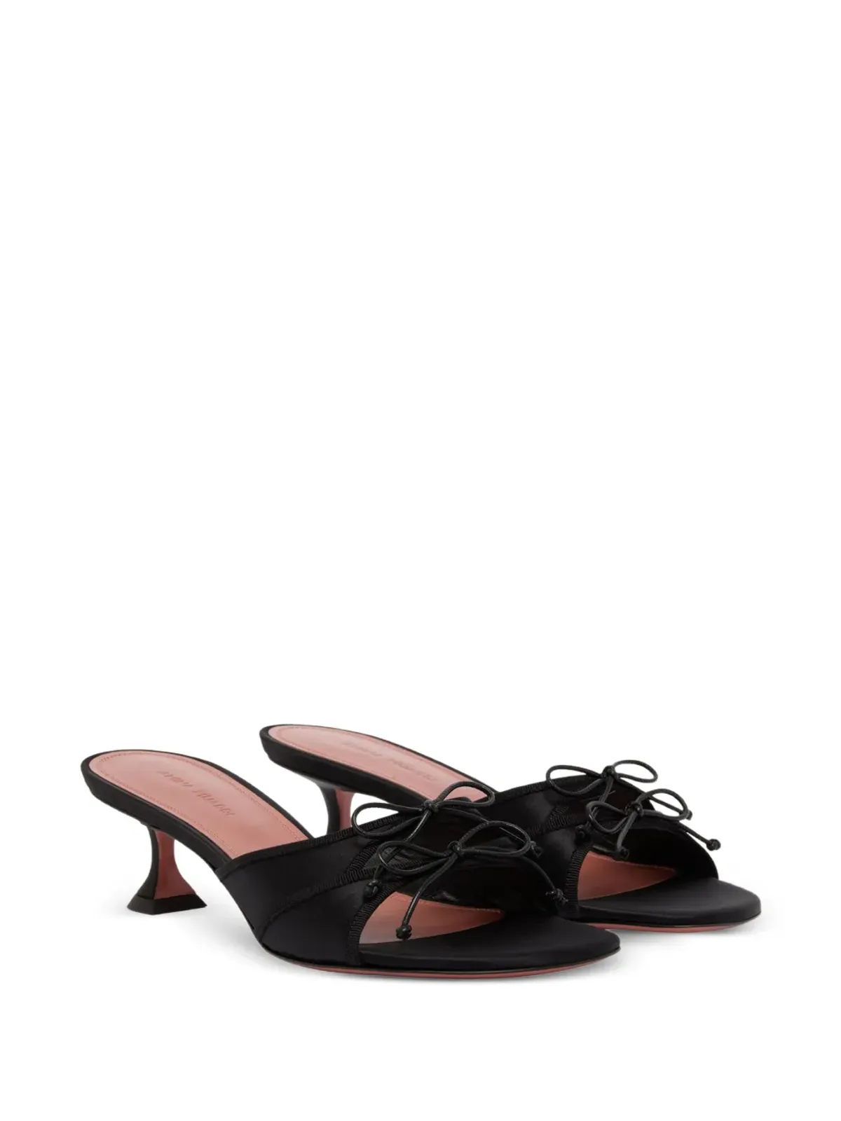 Amina Muaddi Eleonora bow silk sandals - Black - 画像2