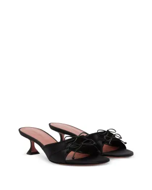 Amina Muaddi Eleonora bow silk sandals - Black - サムネイル2