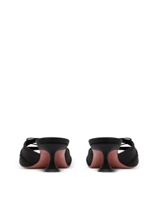 Amina Muaddi Eleonora bow silk sandals - Black - サムネイル3