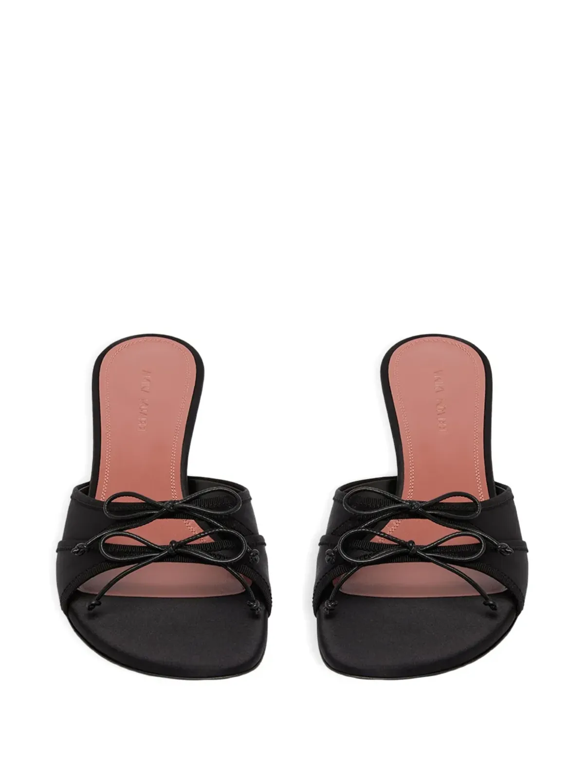 Amina Muaddi Eleonora bow silk sandals - Black - 画像4