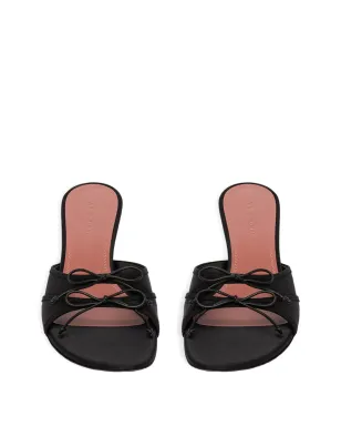Amina Muaddi Eleonora bow silk sandals - Black - サムネイル4