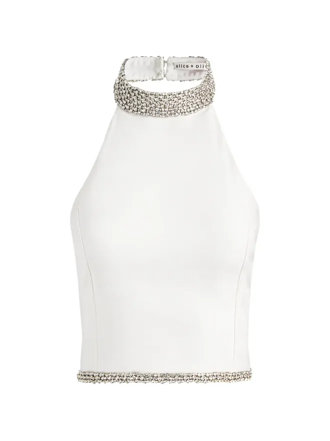 Alice + Olivia alice + olivia 装飾ホルターネックトップの商品画像