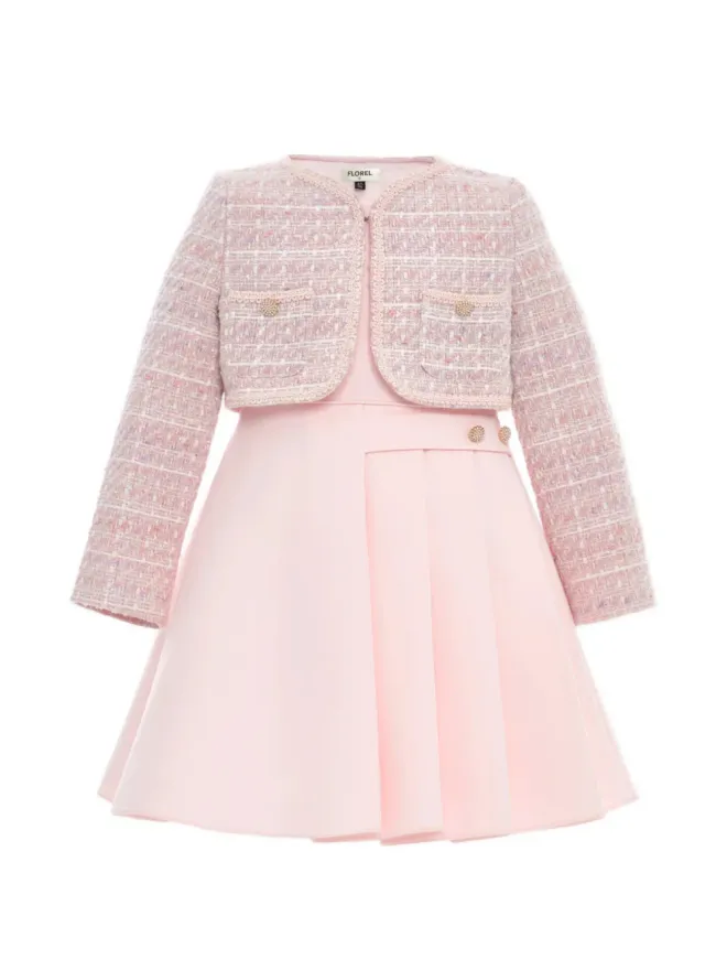 Dress & Fleur Dress & Fleur Florel ツイード装飾ドレスセット - Pinkの商品画像