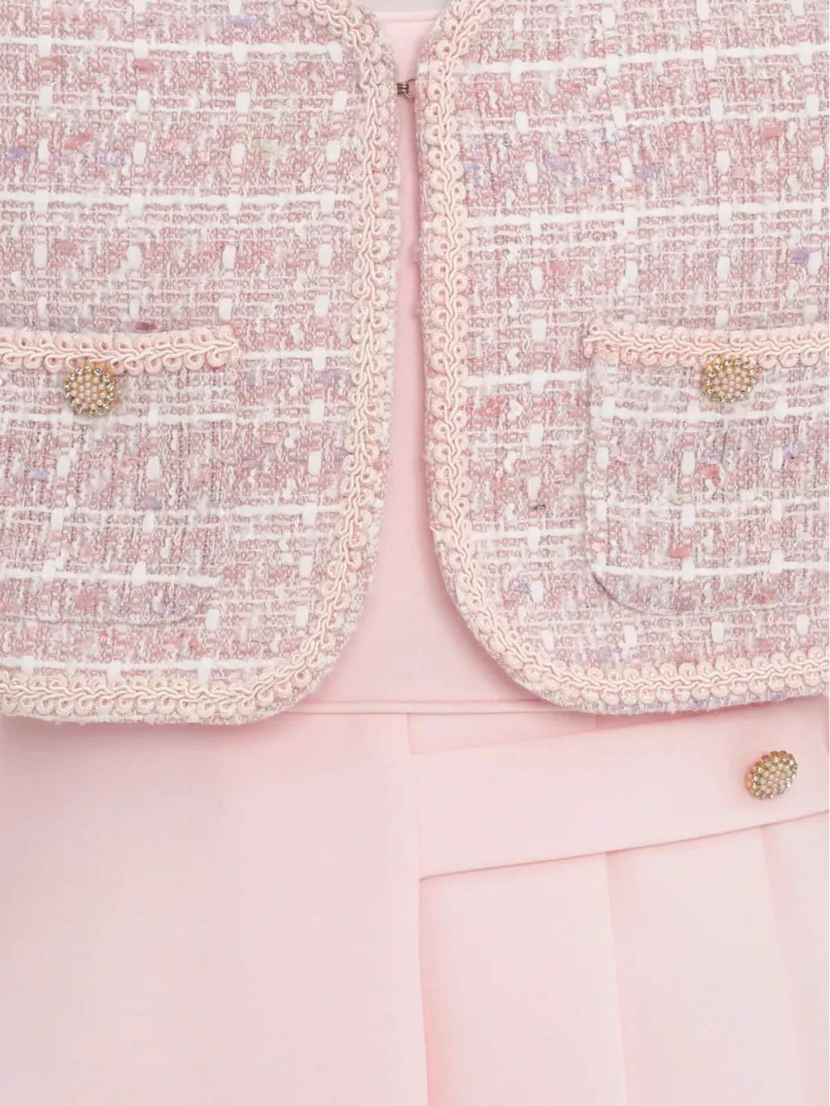 Dress & Fleur Florel ツイード装飾ドレスセット - Pink - 画像5