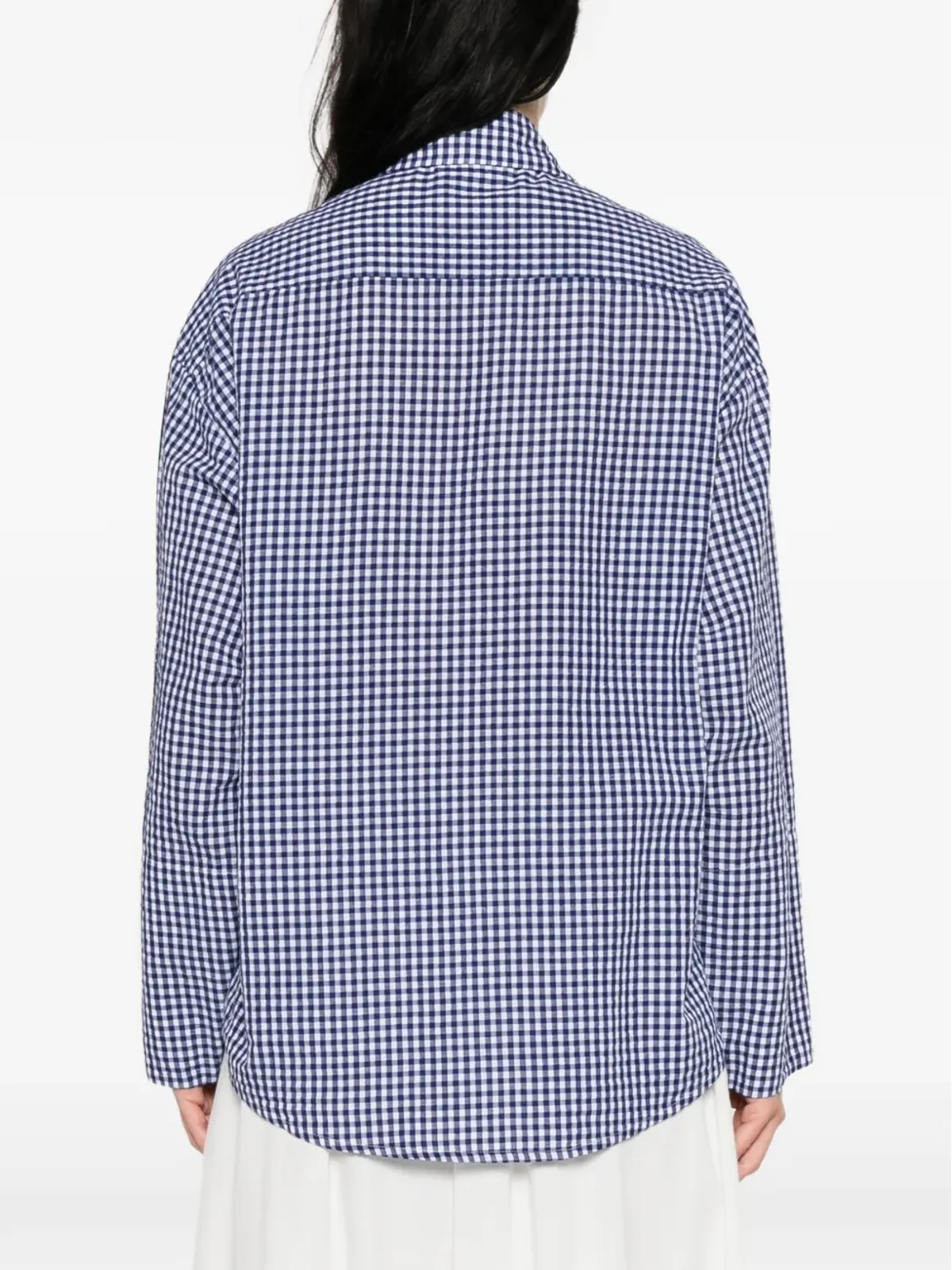 SUSANNA BLU gingham striped embroidered shirt - Blue - 画像4