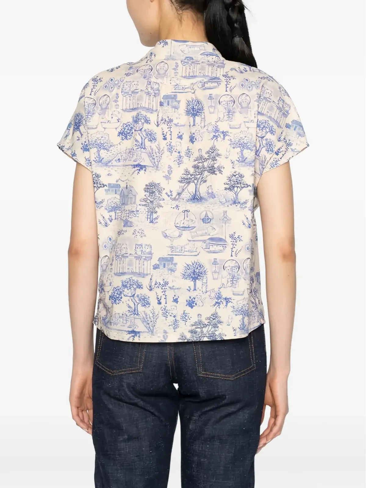 Naked and Famous Billie Linen Cats shirt - Neutrals - 画像5