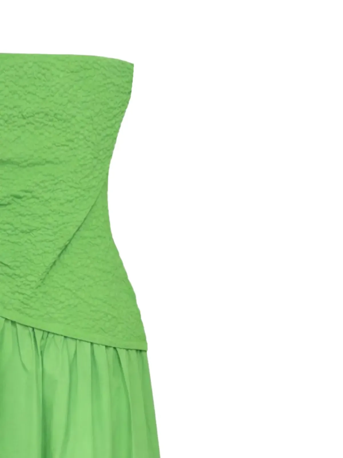 STAUD Nia textured strapless midi dress - Green - 画像2
