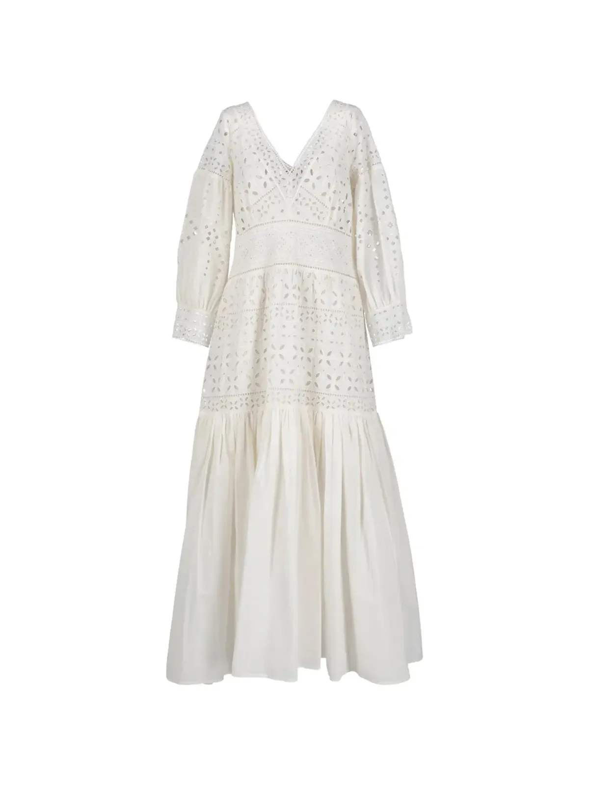 Ermanno Scervino Vintage ブロードレースVネックマキシドレス - 画像2