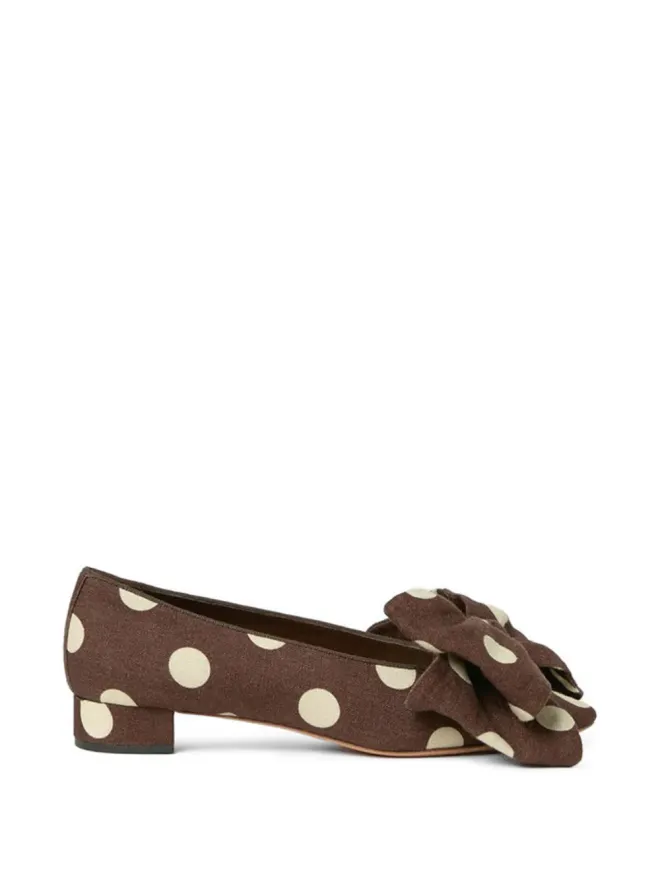Loeffler Randall Loeffler Randall Noa ボウ ポルカドット バレエフラット - ブラウンの商品画像