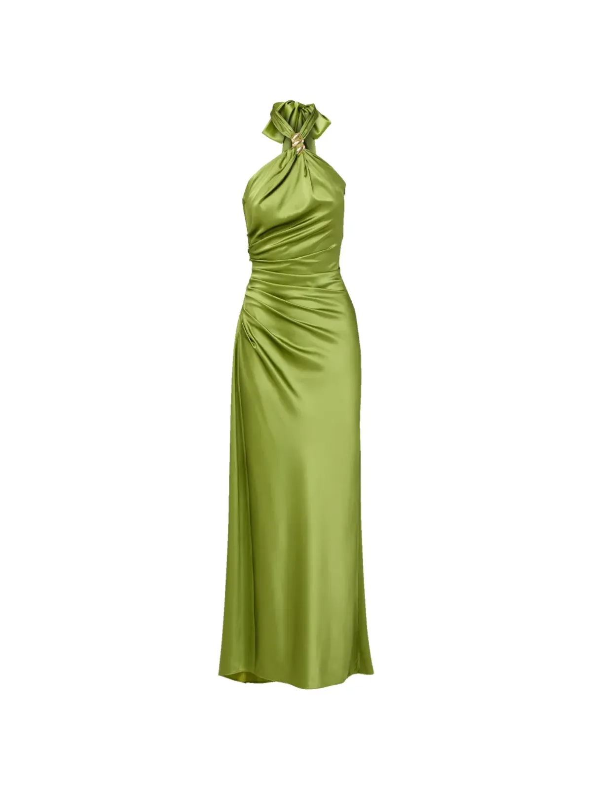 Veronica Beard Izaren halterneck twisted maxi dress - Green - 画像1