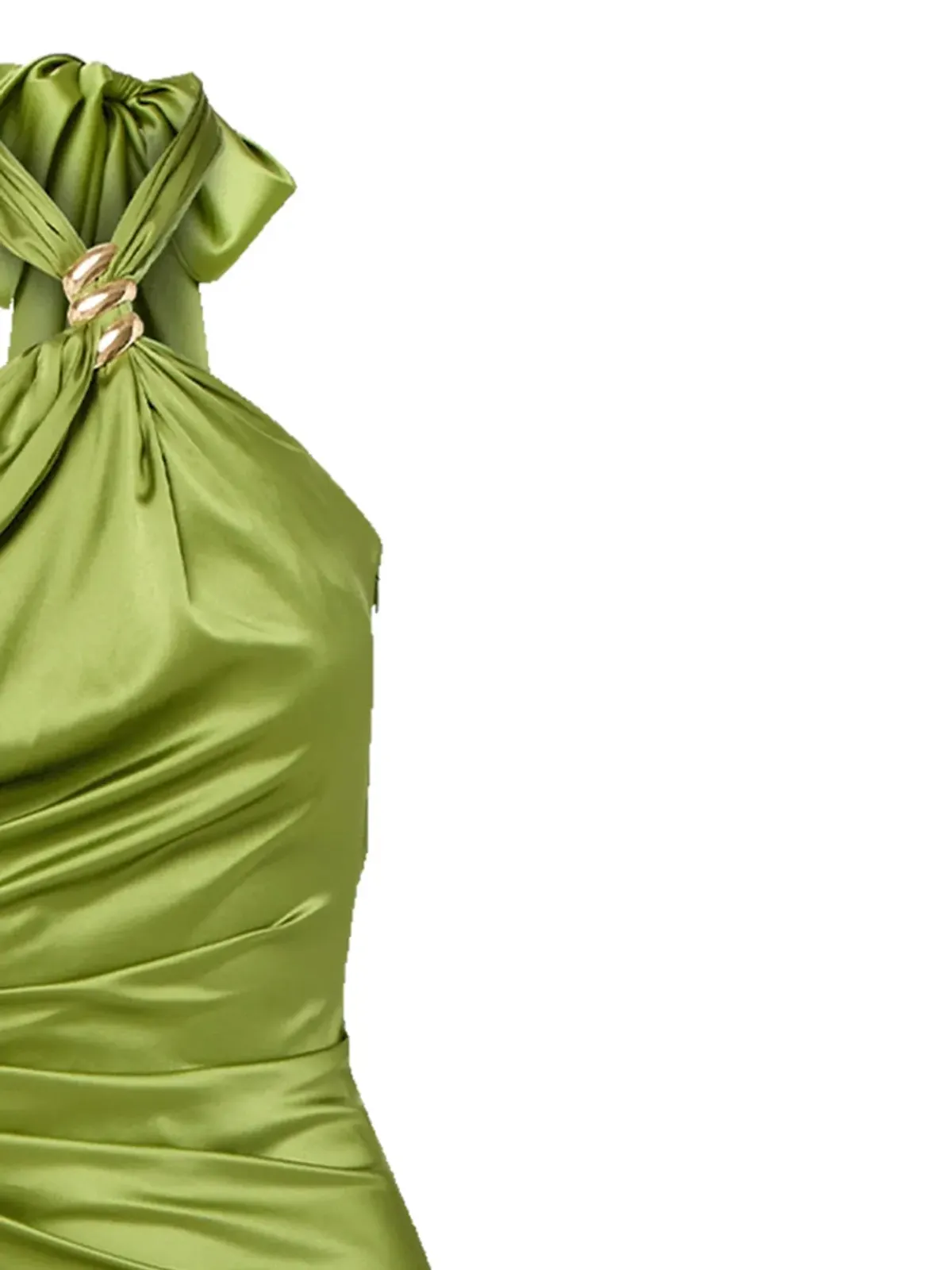 Veronica Beard Izaren halterneck twisted maxi dress - Green - 画像2