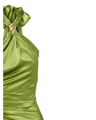 Veronica Beard Izaren halterneck twisted maxi dress - Green - サムネイル2