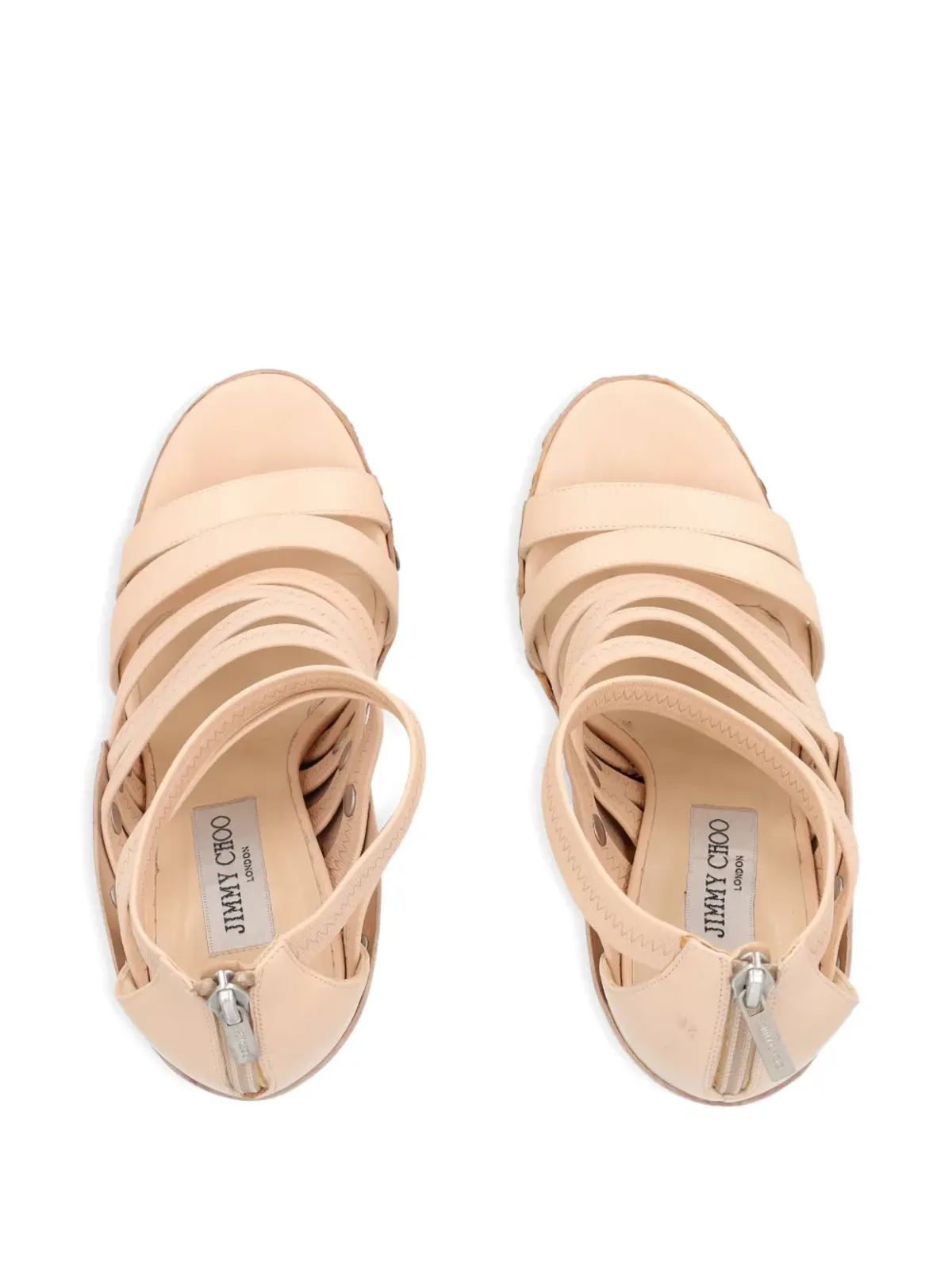 Jimmy Choo Pre-Owned デコルテ・マルチストラップ サンダル - 画像4