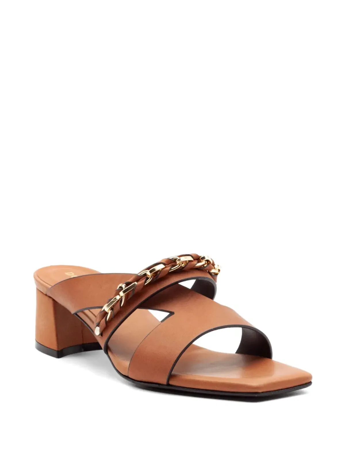 Donnarì クロスストラップチェーンサンダル - Brown - 画像2