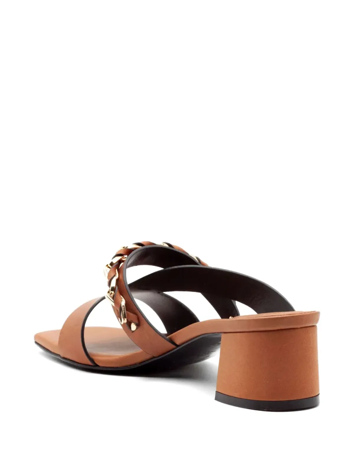 Donnarì クロスストラップチェーンサンダル - Brown - 画像3