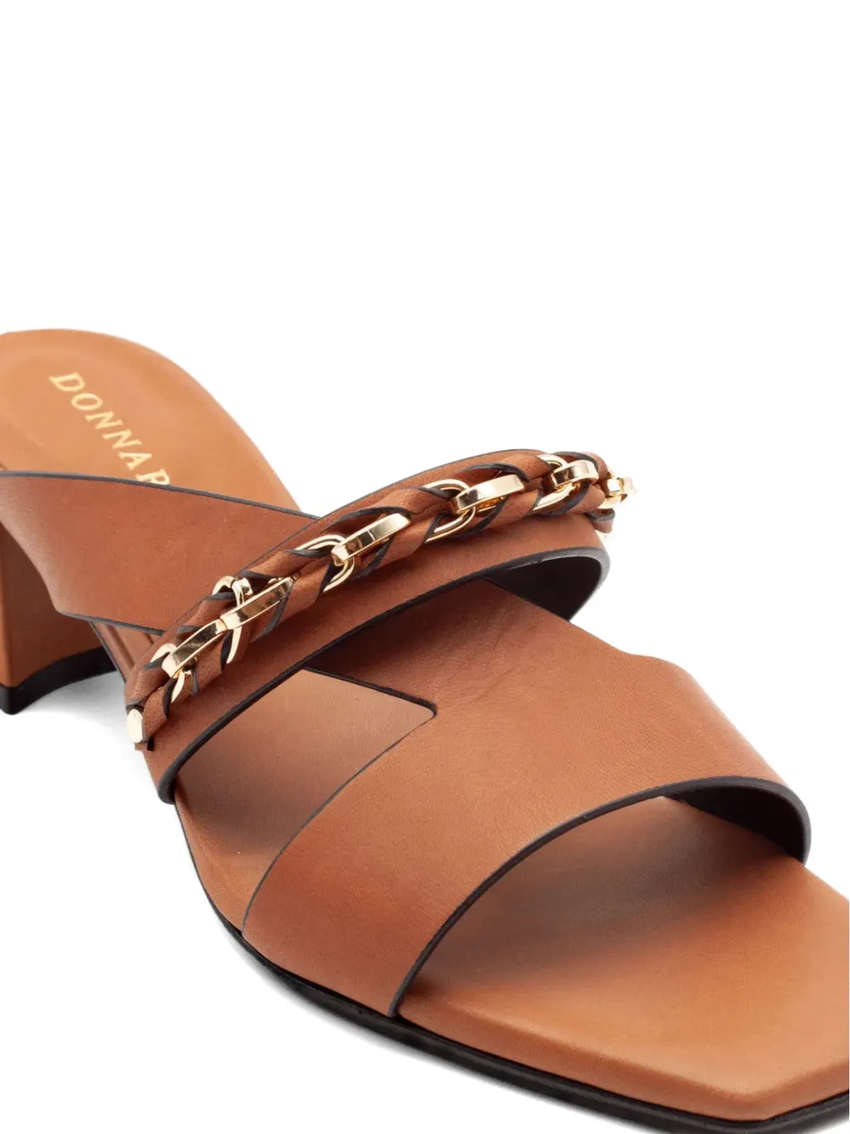 Donnarì クロスストラップチェーンサンダル - Brown - 画像4