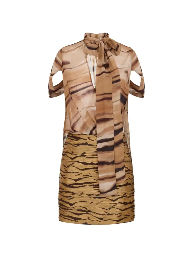 Elisabetta Franchi Elisabetta Franchi タイガープリントVネックドレスの商品画像