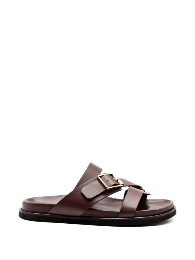 Donnarì Donnarì ダブルストラップバックルレザーサンダルの商品画像