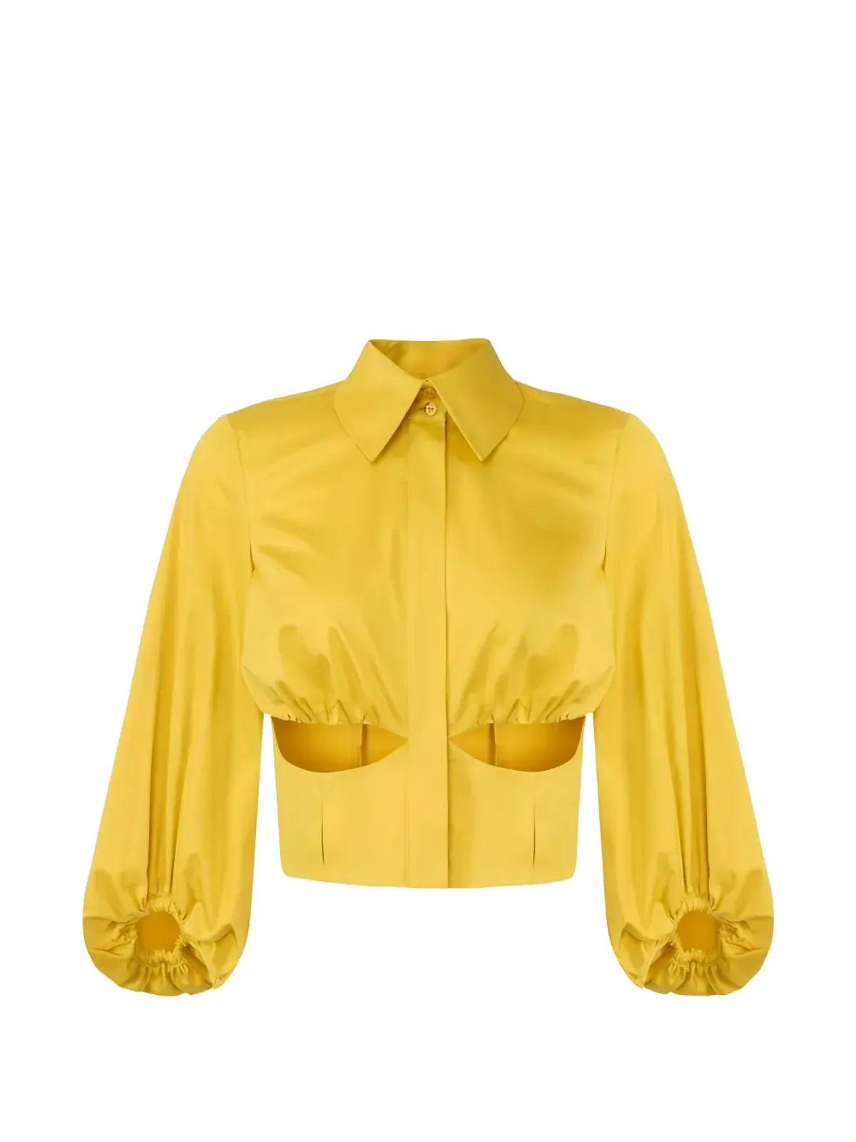 Elisabetta Franchi ボリュームスリーブとカットアウトシャツ - イエロー - 画像1