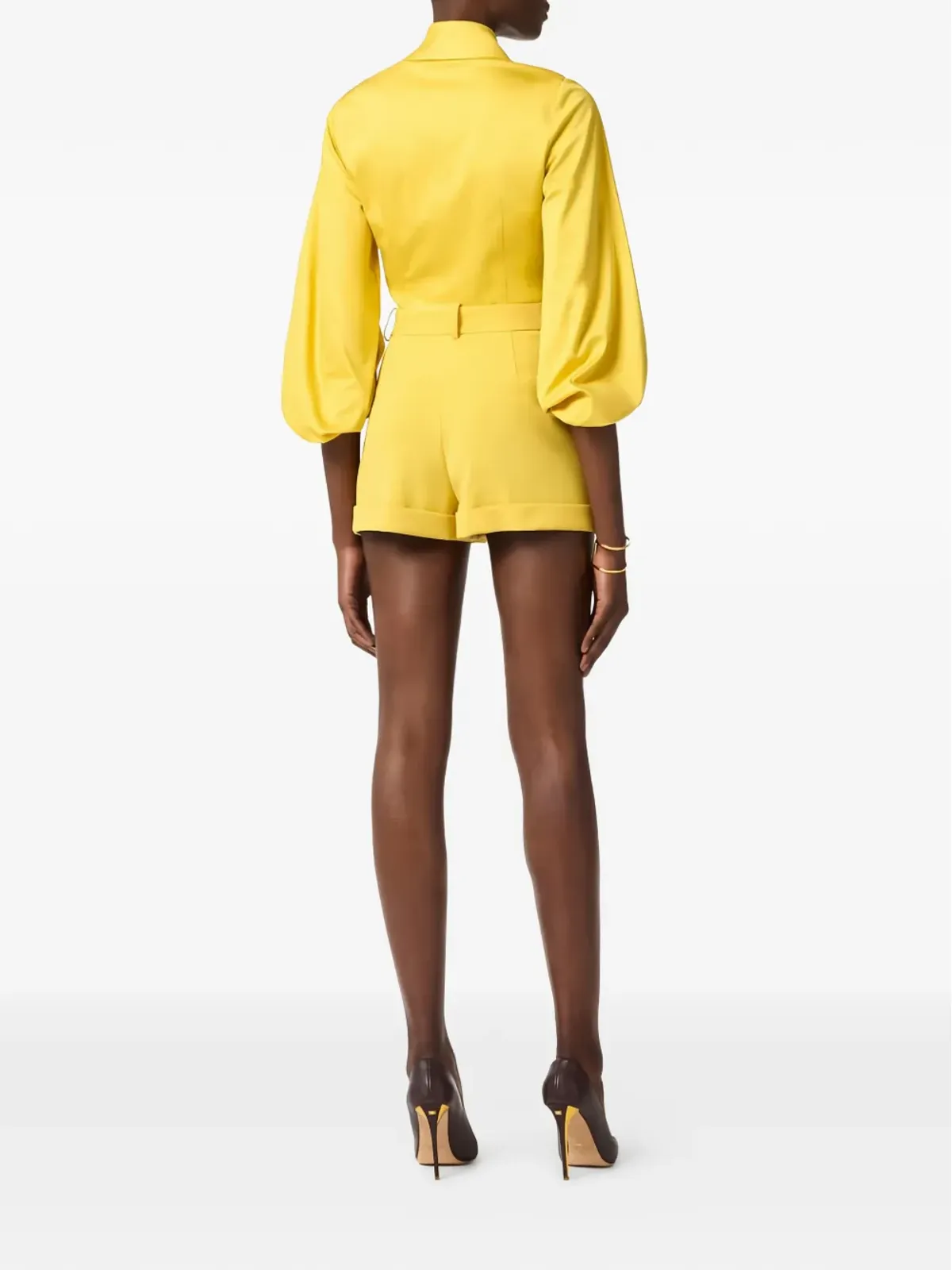 Elisabetta Franchi ボリュームスリーブとカットアウトシャツ - イエロー - 画像3
