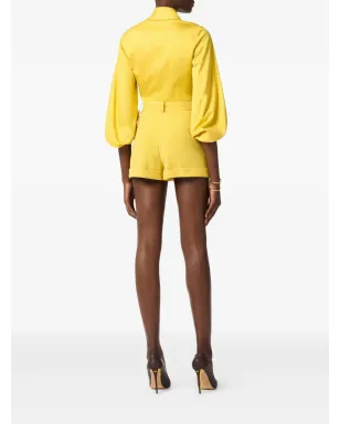 Elisabetta Franchi ボリュームスリーブとカットアウトシャツ - イエロー - サムネイル3
