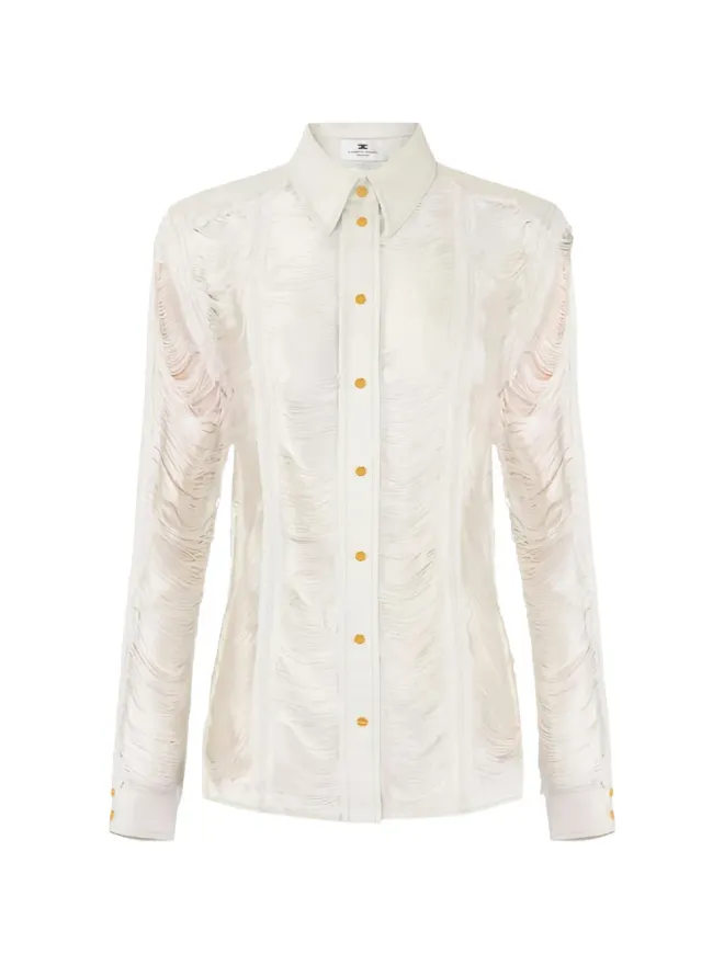 Elisabetta Franchi Elisabetta Franchi ダメージ加工フリンジシャツの商品画像