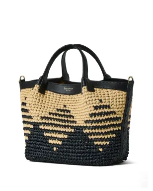 Serapian Secret mosaic raffia tote bag - Neutrals - サムネイル2