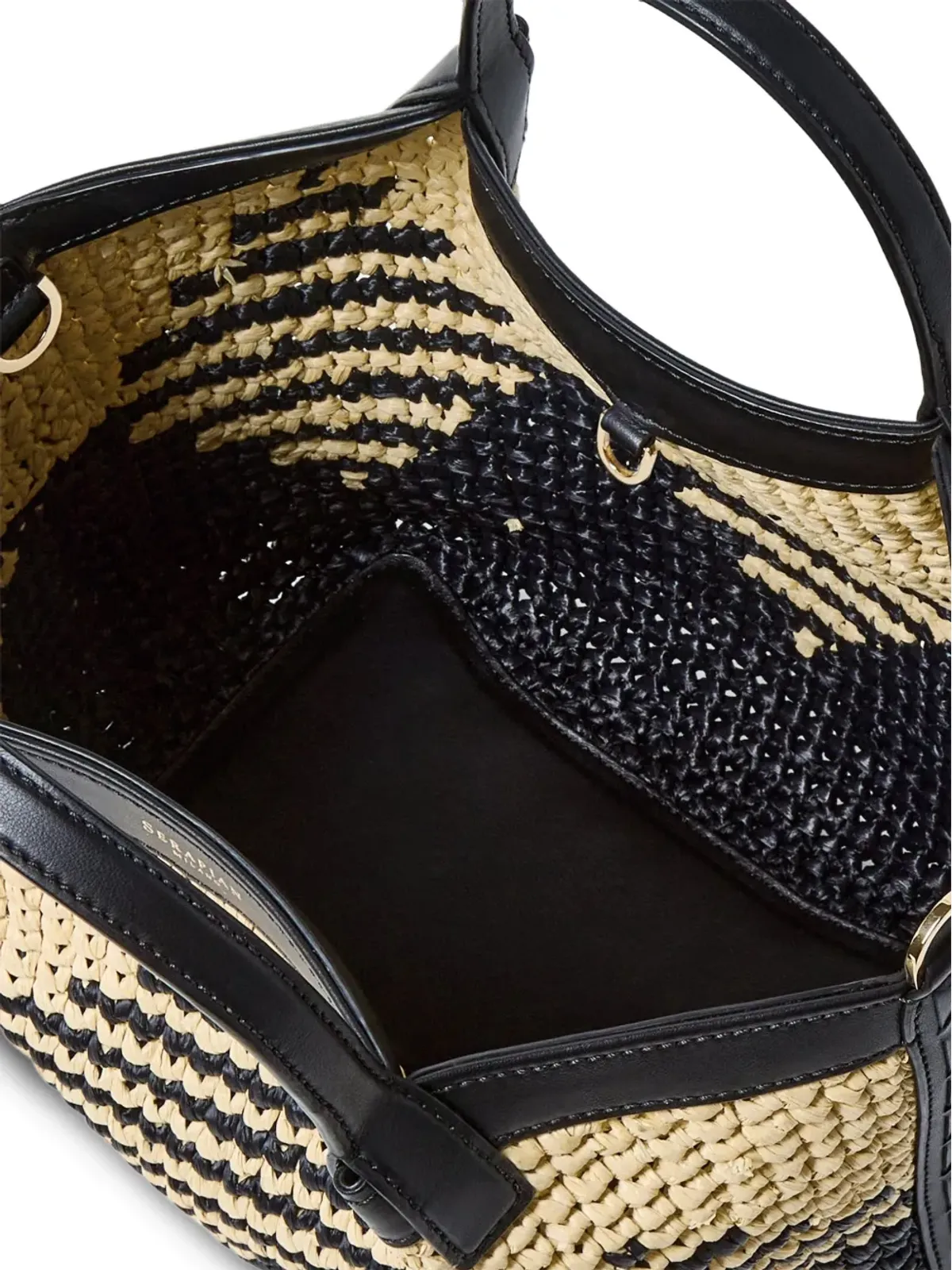 Serapian Secret mosaic raffia tote bag - Neutrals - 画像3
