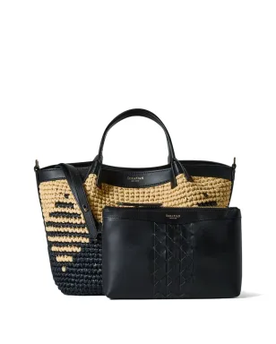 Serapian Secret mosaic raffia tote bag - Neutrals - サムネイル4