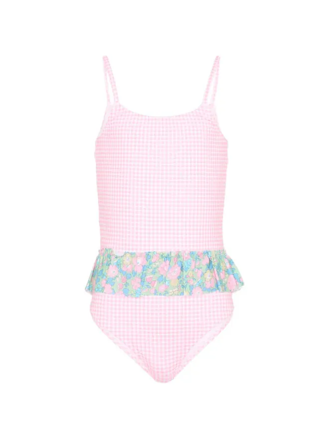 Pesciolino Rosso Kids Pesciolino Rosso Kids gingham floral swimsuit - Pinkの商品画像