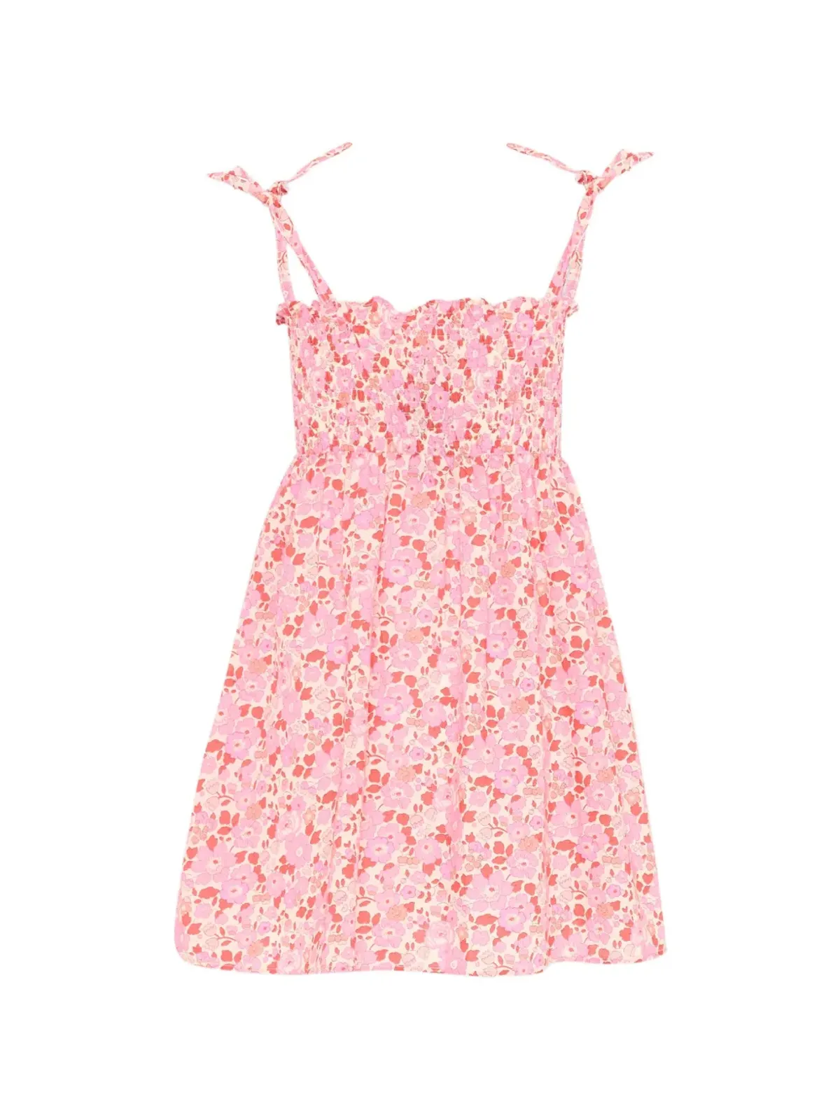 Pesciolino Rosso Kids 花柄シャーリングドレス - Pink - 画像2