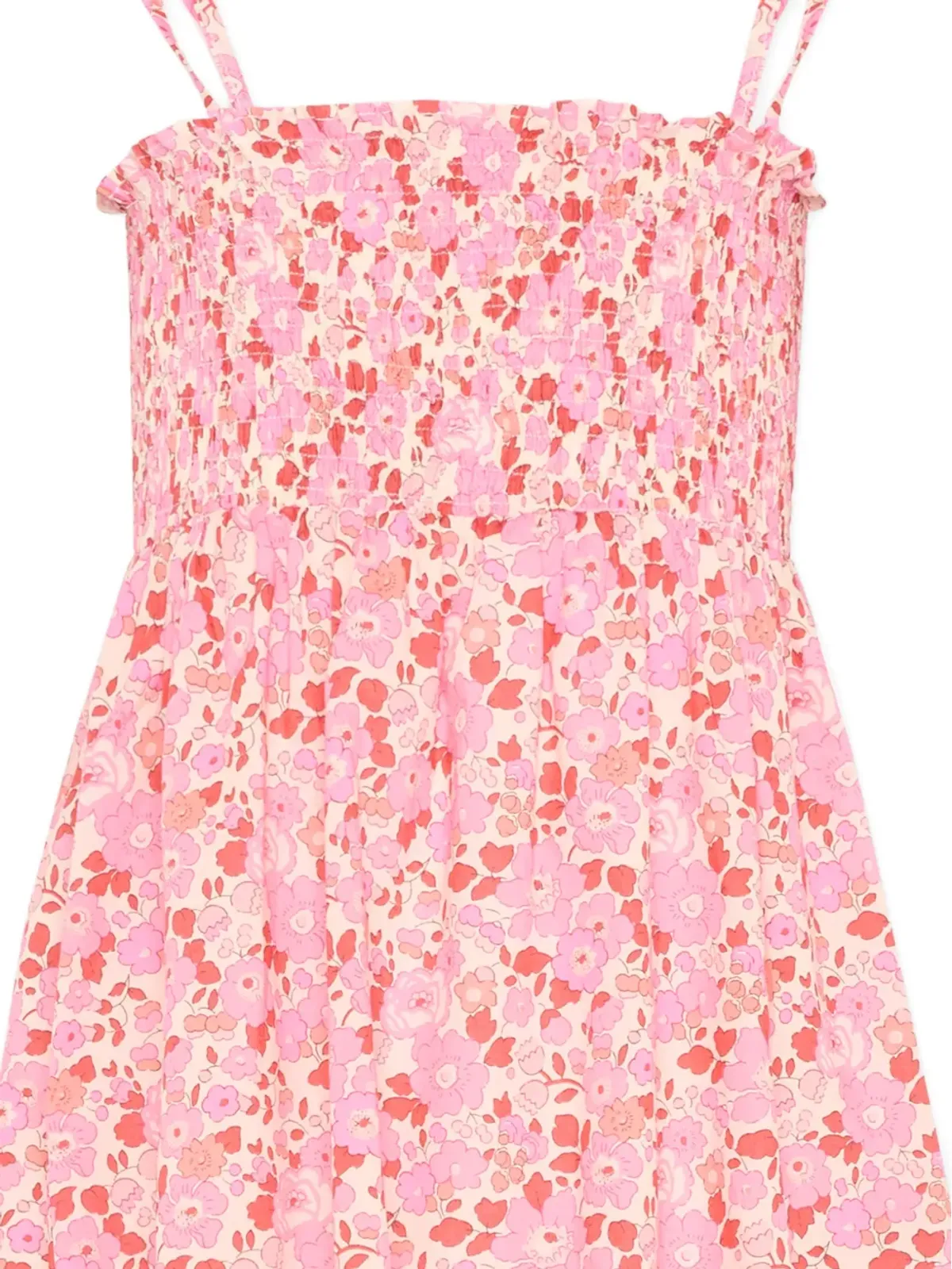Pesciolino Rosso Kids 花柄シャーリングドレス - Pink - 画像3
