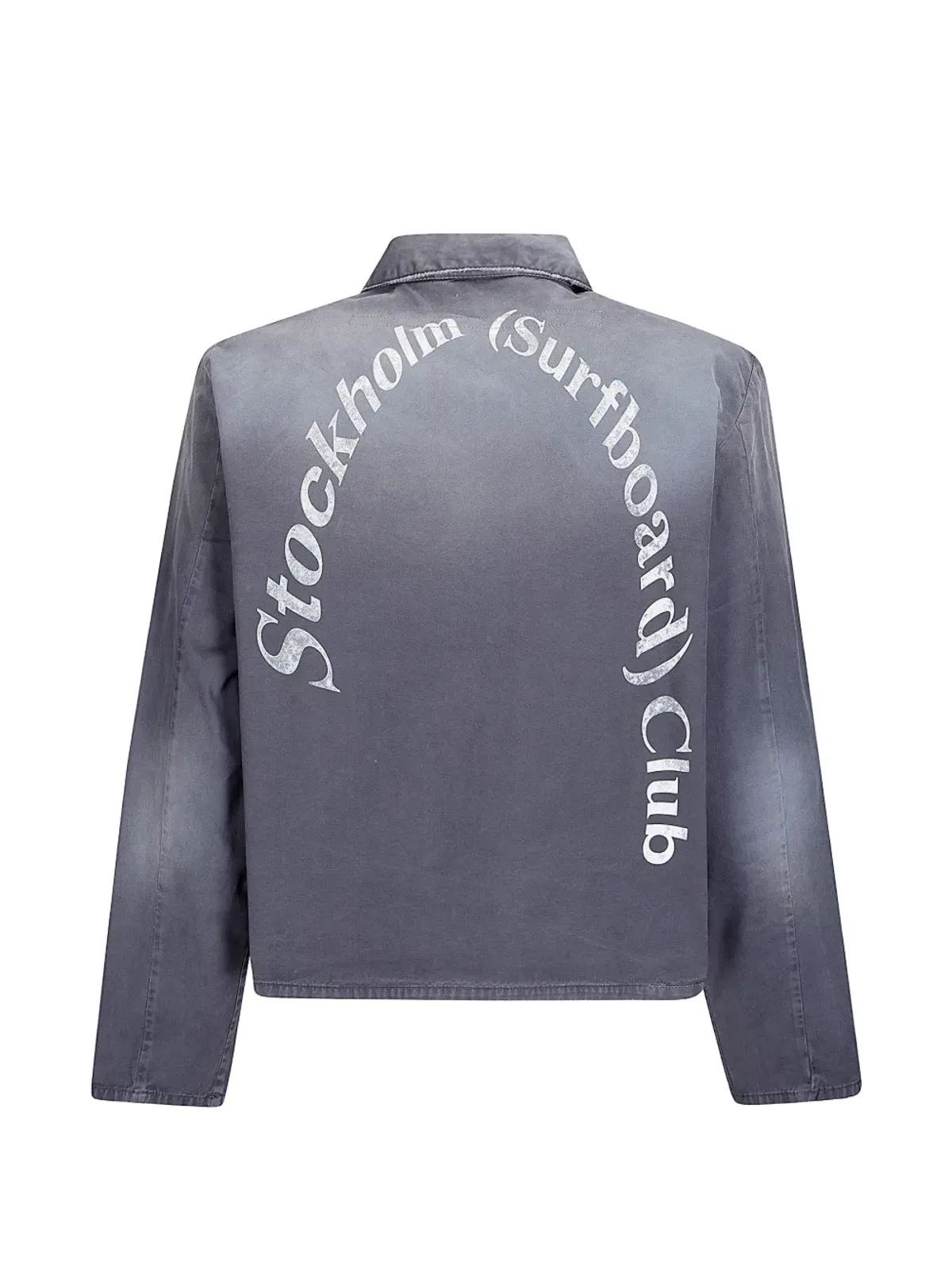 Stockholm Surfboard Club Phil distressed-effect denim jacket - Grey - 画像2