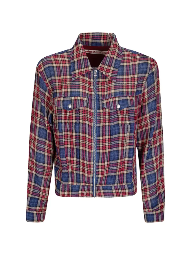 Stockholm Surfboard Club Stockholm Surfboard Club ジップ付き チェックシャツジャケットの商品画像