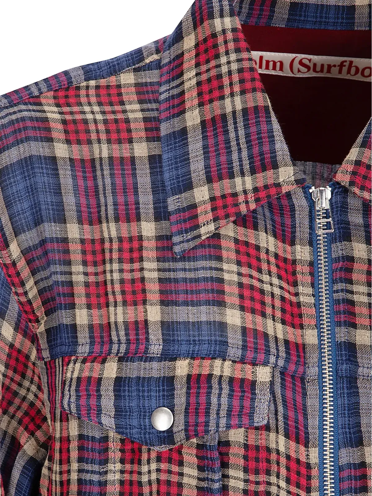Stockholm Surfboard Club ジップ付き チェックシャツジャケット - 画像3