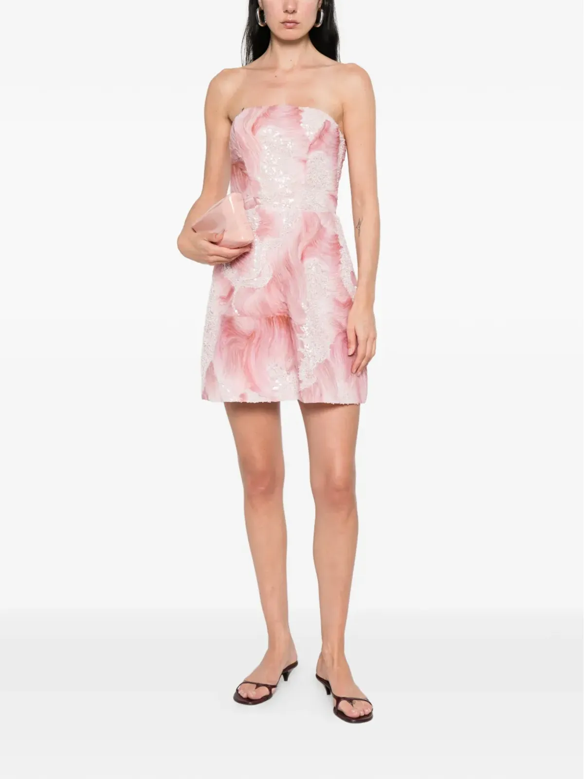 DE SANTIS embellished mini dress - Pink - 画像2