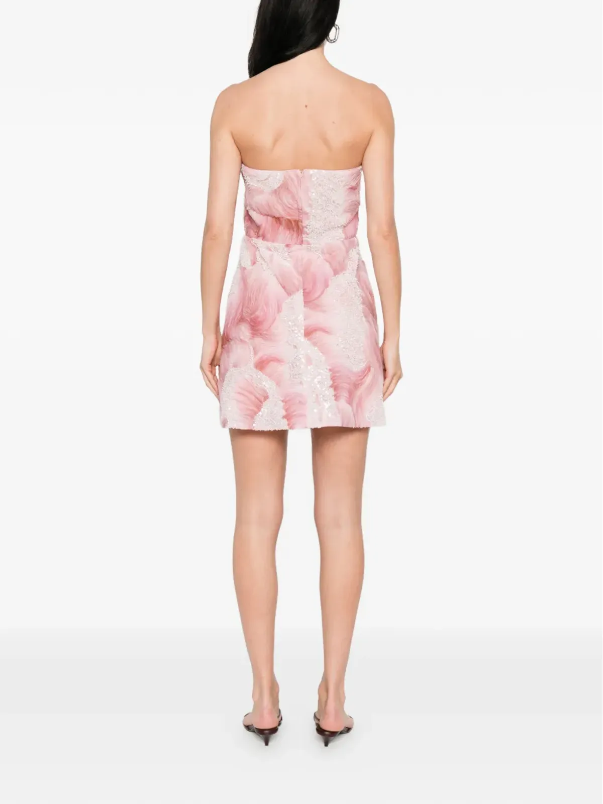 DE SANTIS embellished mini dress - Pink - 画像4
