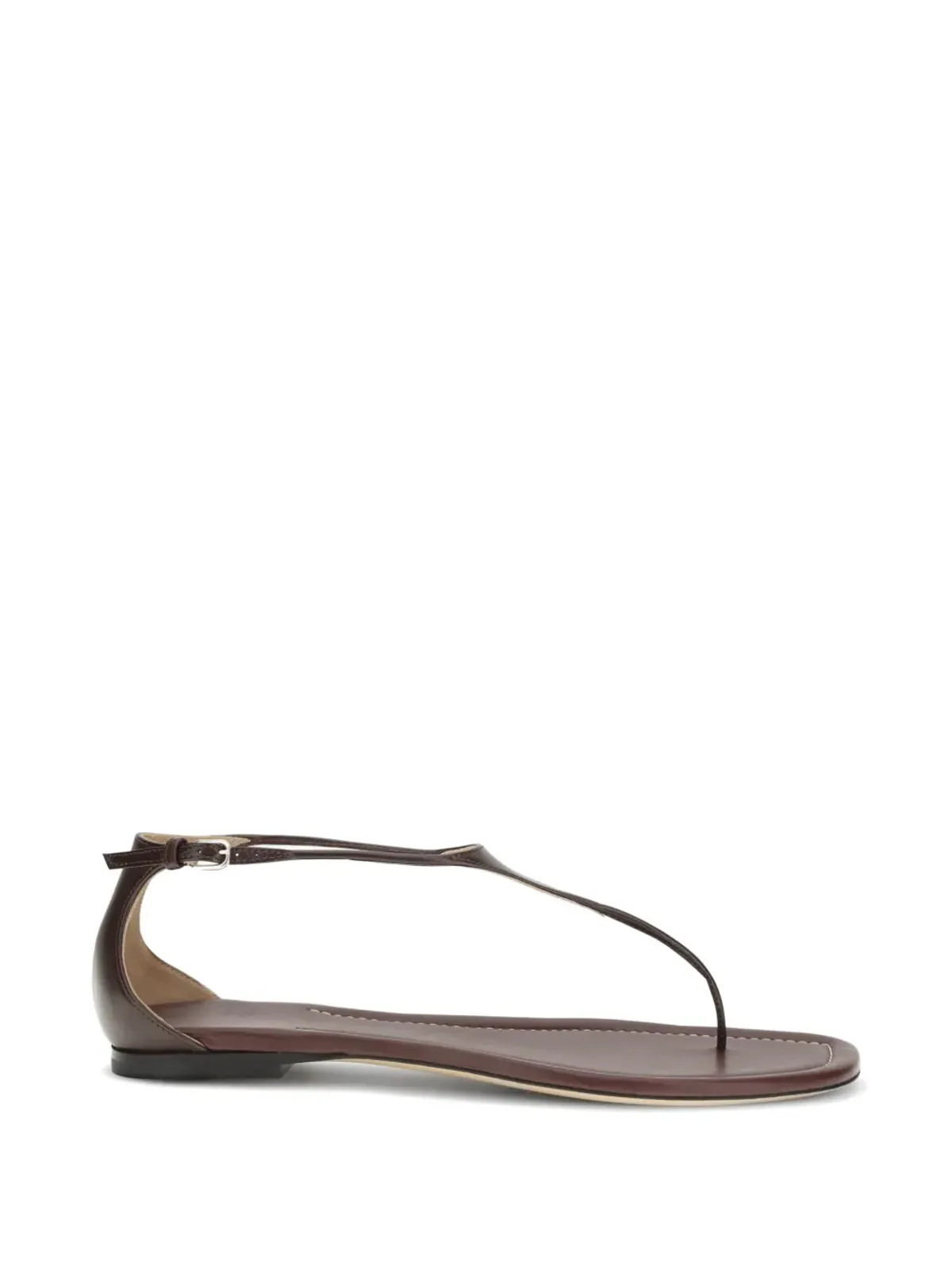 Francesco Russo T-strap square-toe サンダル ブラウン - 画像1
