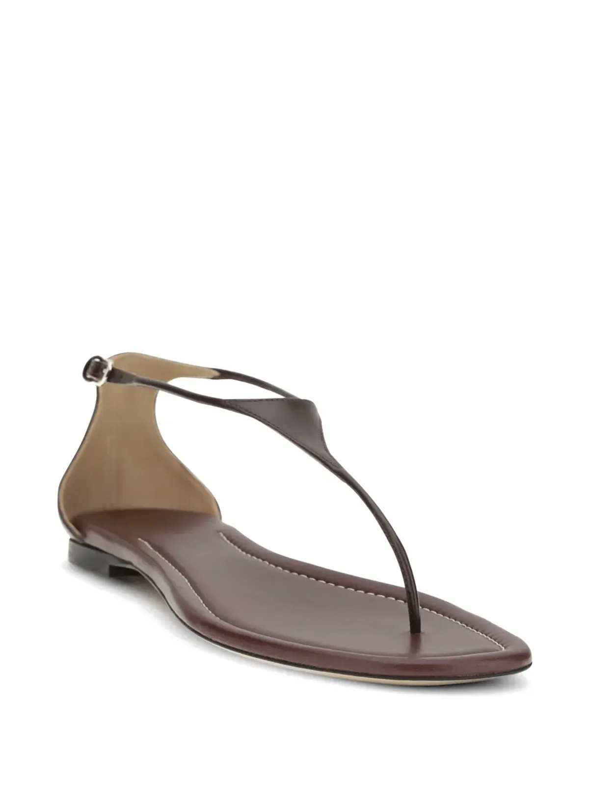 Francesco Russo T-strap square-toe サンダル ブラウン - 画像2