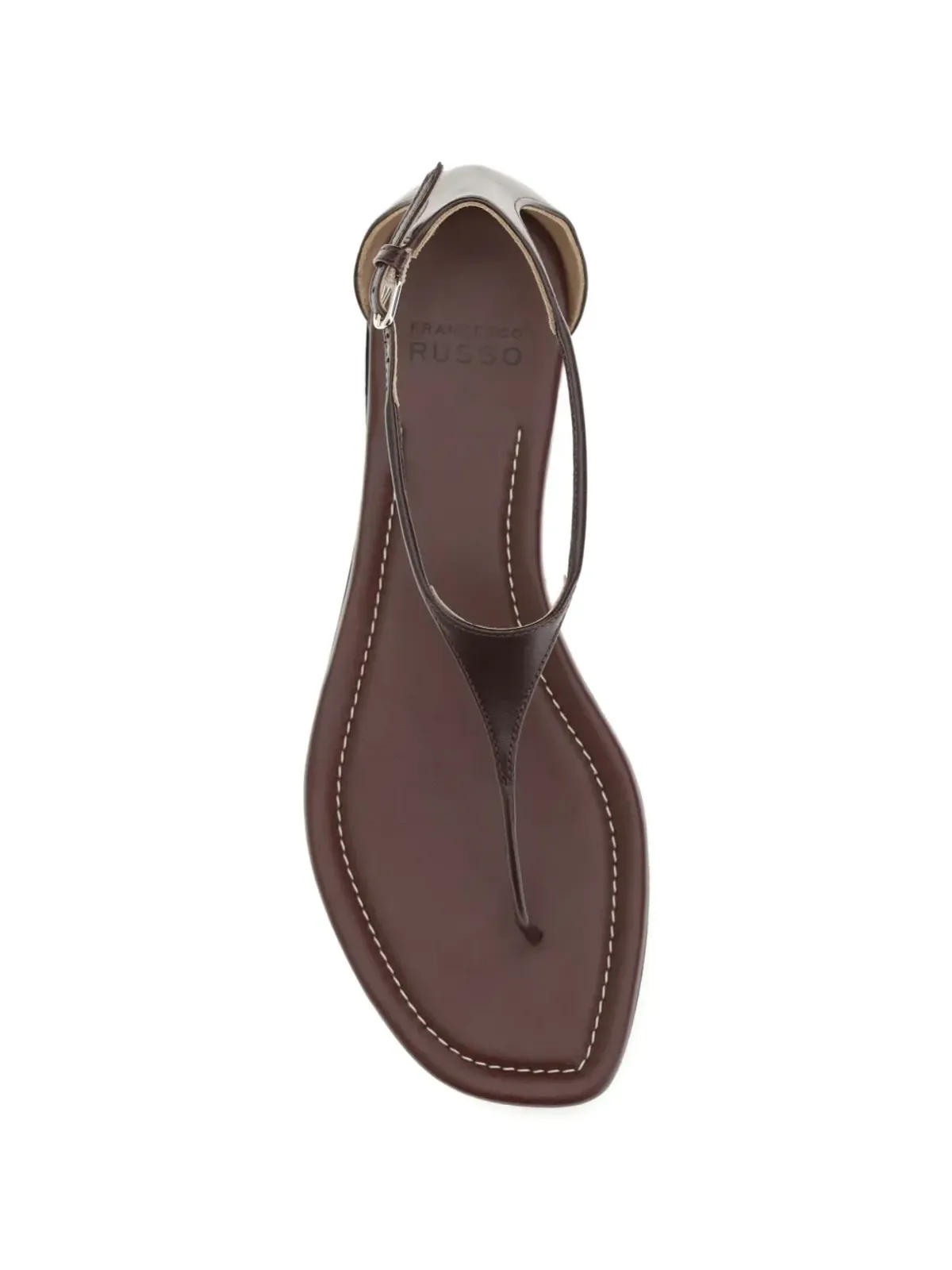 Francesco Russo T-strap square-toe サンダル ブラウン - 画像3