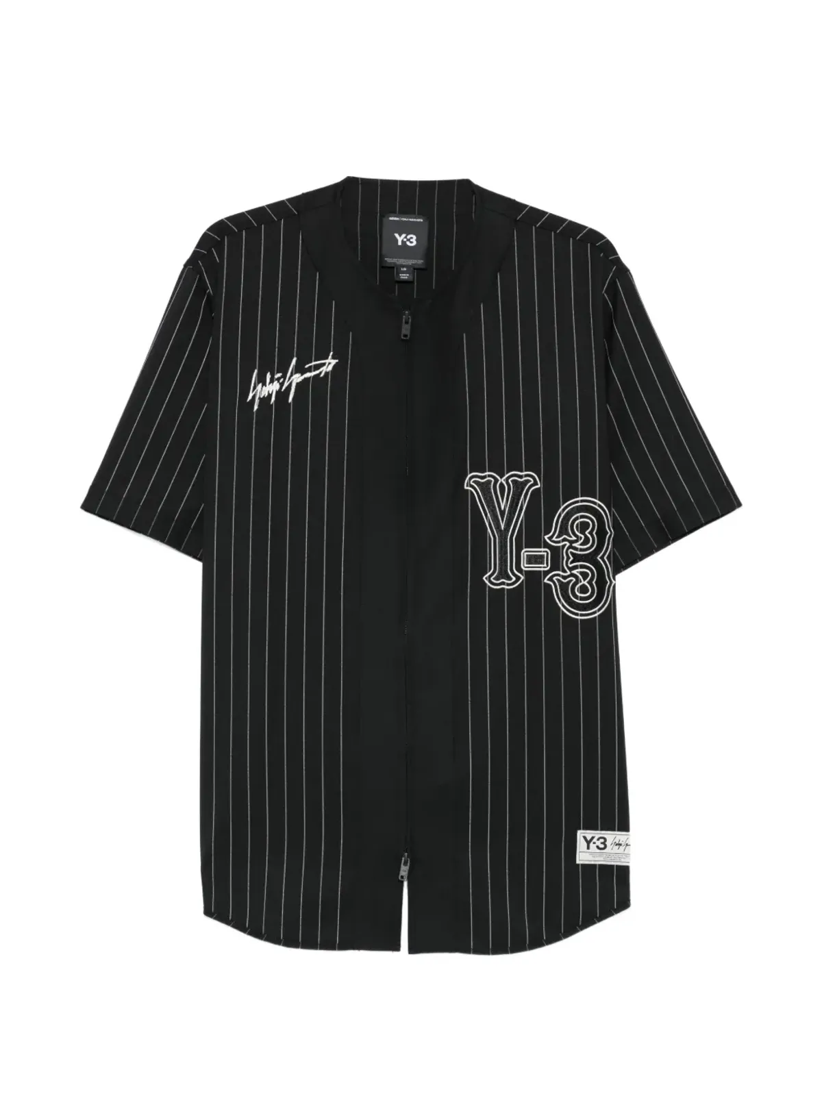 Y-3 ピンストライプ ジップアップ シャツ - 画像1