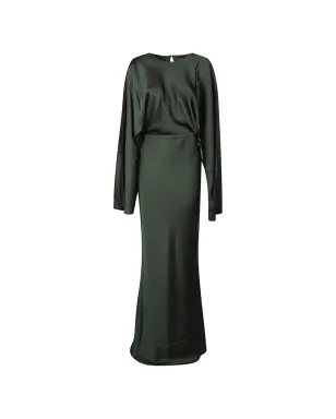 Norma Kamali Reverse Obie long-sleeved maxi dress - Green - サムネイル1