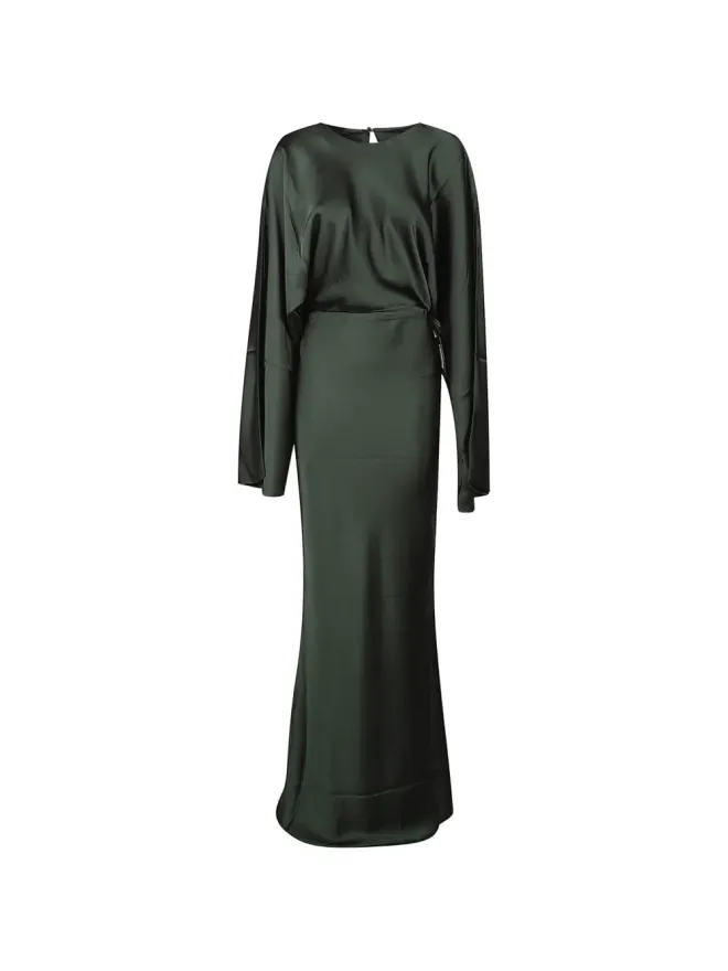 Norma Kamali Norma Kamali Reverse Obie long-sleeved maxi dress - Greenの商品画像