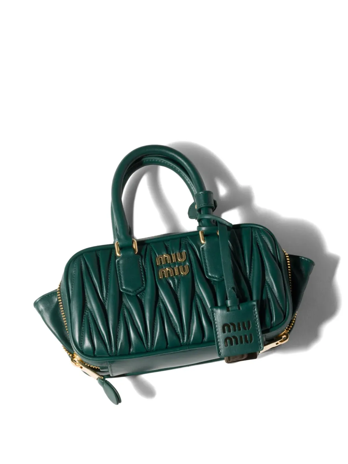 Miu Miu Arcadie matelassé nappa leather mini-bag - Green - 画像4