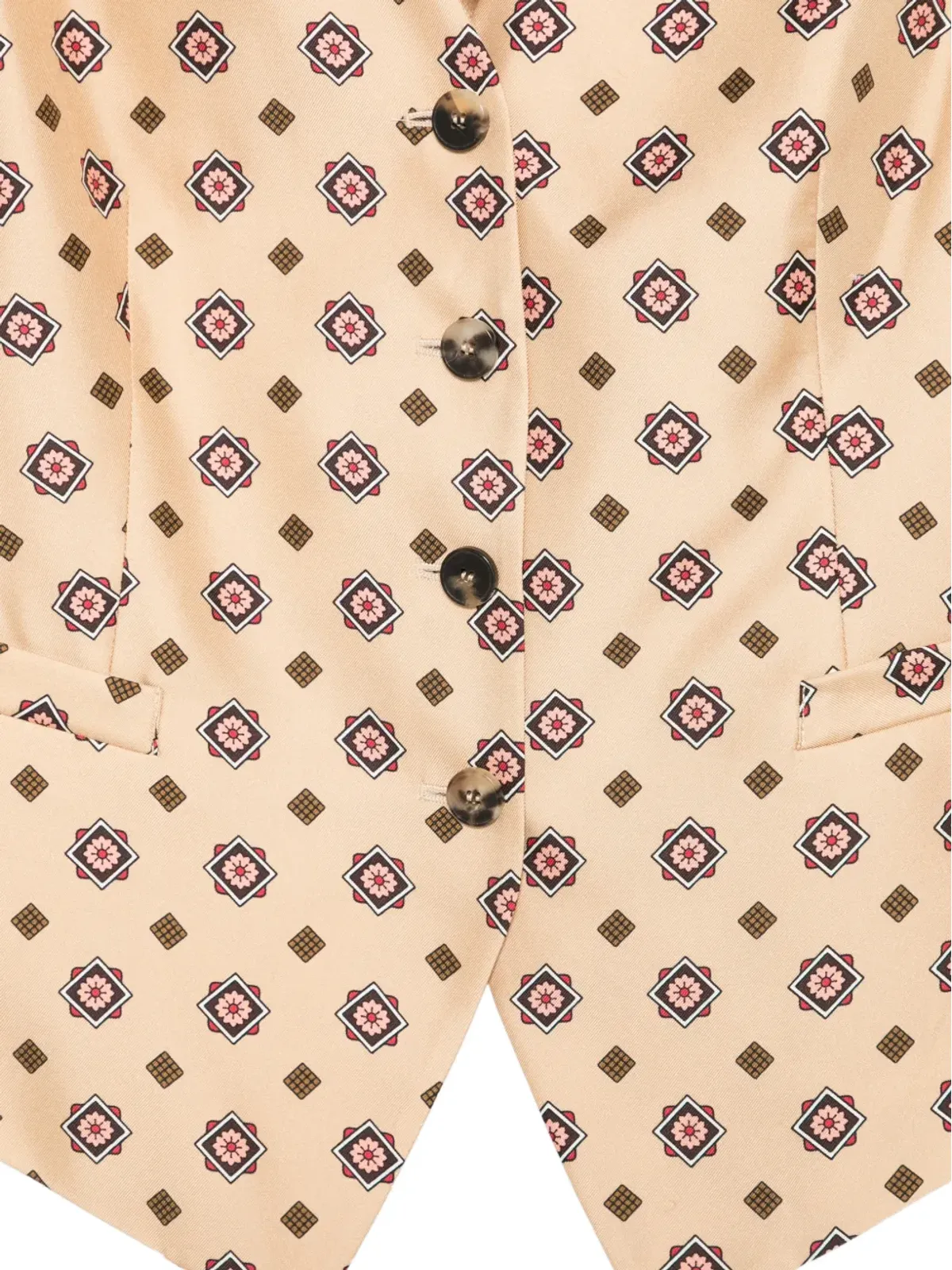 Alberto Biani ボタン留めパターンベスト - 画像3