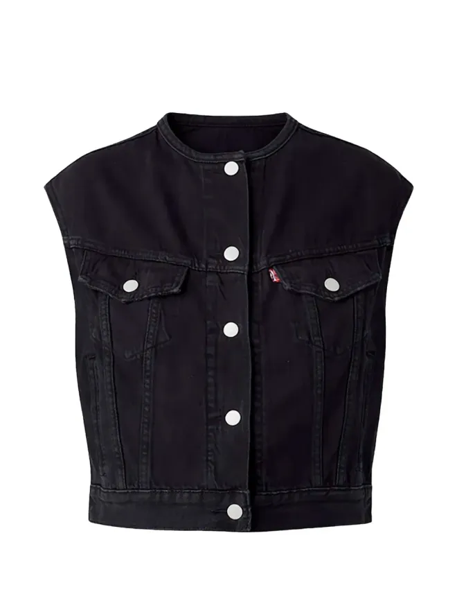 LEVI'S Levi's 襟なしボタン留めベスト - ブラックの商品画像