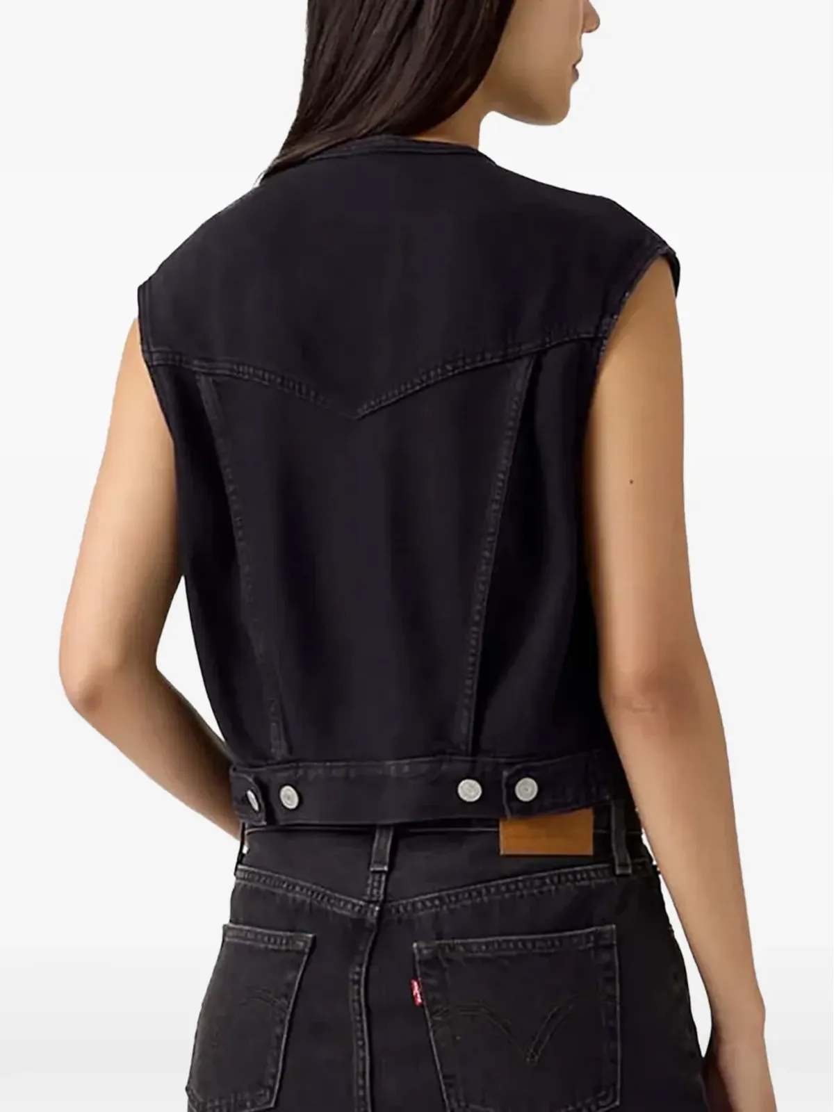 Levi's 襟なしボタン留めベスト - ブラック - 画像3