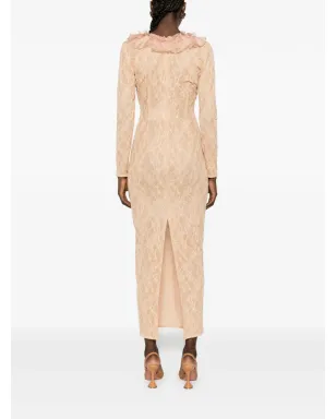 Alessandra Rich フリル付きミディドレス - Neutrals - サムネイル4