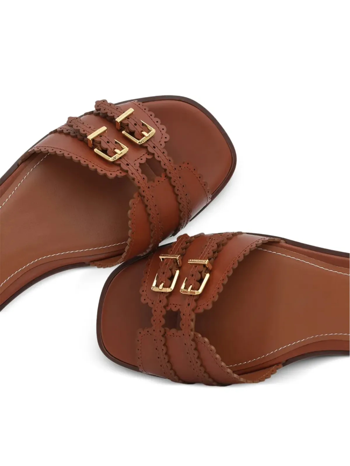 ZIMMERMANN Goldie Buckles スカラップレザーサンダル - 画像5